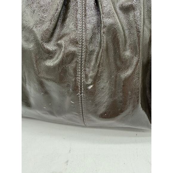 Coach Alexandra Large Dark Gray Patent Leather Hobo Tote Bag - Picture 6 of 10